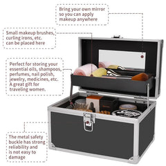 Portable Aluminum Makeup Case Cosmetic Organizer Box