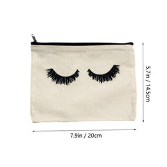 1pc Eyelash Makeup Bag Canvas Cosmetic Bags Multipurpose Travel Pouches