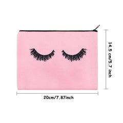 1pc Eyelash Makeup Bag Canvas Cosmetic Bags Multipurpose Travel Pouches
