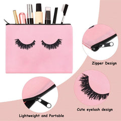 1pc Eyelash Makeup Bag Canvas Cosmetic Bags Multipurpose Travel Pouches