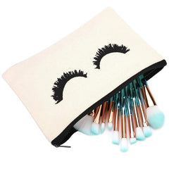 1pc Eyelash Makeup Bag Canvas Cosmetic Bags Multipurpose Travel Pouches