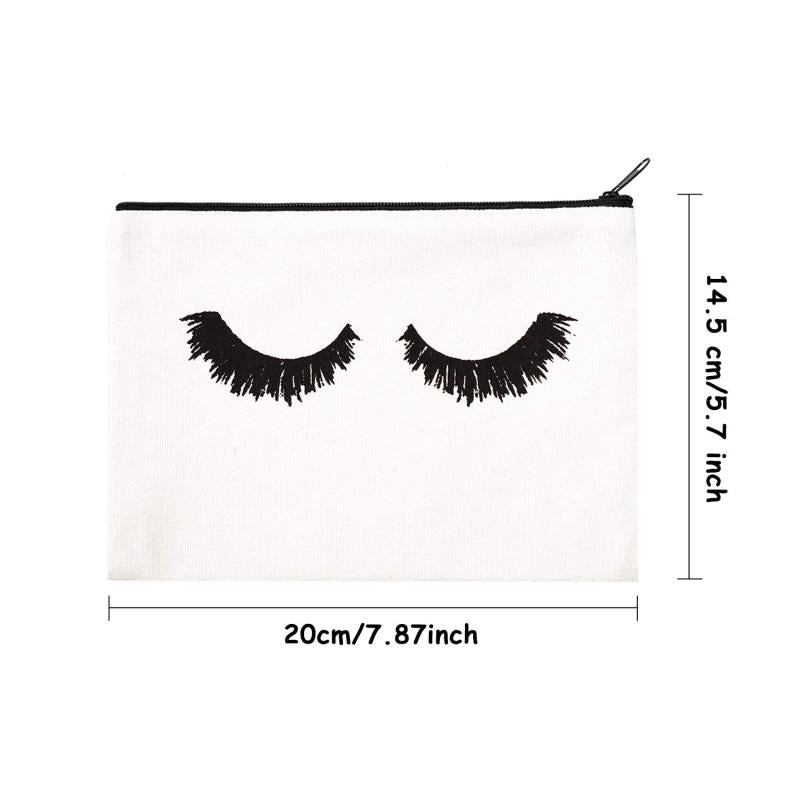1pc Eyelash Makeup Bag Canvas Cosmetic Bags Multipurpose Travel Pouches