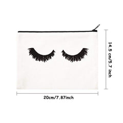 1pc Eyelash Makeup Bag Canvas Cosmetic Bags Multipurpose Travel Pouches