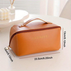 Waterproof PU Leather Cosmetic & Toiletry Bag Travel Makeup Bag Large Capacity