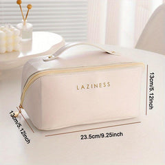 Waterproof PU Leather Cosmetic & Toiletry Bag Travel Makeup Bag Large Capacity