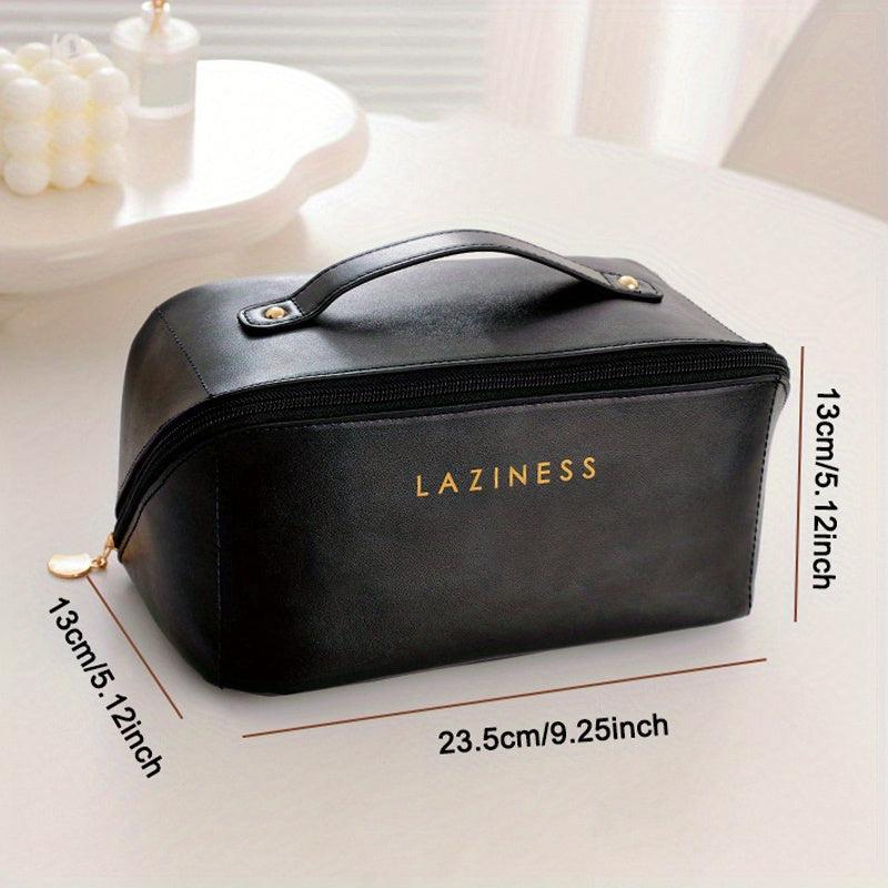 Waterproof PU Leather Cosmetic & Toiletry Bag Travel Makeup Bag Large Capacity