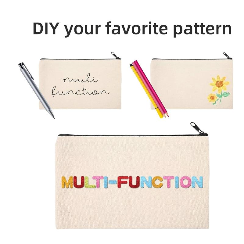 Canvas Pen Case Makeup Bag Pencil Bag Cosmetic Bag Travel Cosmetic Bag