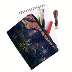 Colorful Mushroom Print Makeup Bag Organizer Travel Toiletry Pouch