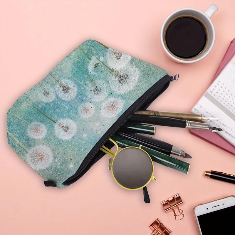 Dandelion Print Cosmetic Bag Roomy Makeup Organizer Travel Toiletry Bag