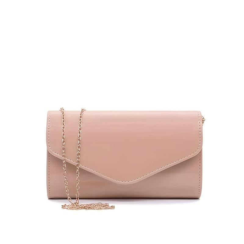 Glossy Envelope Clutch Evening Bag Chain Shoulder Bag