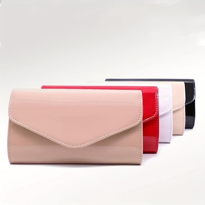 Glossy Envelope Clutch Evening Bag Chain Shoulder Bag