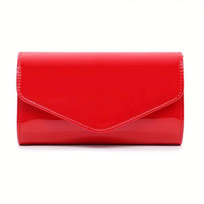 Glossy Envelope Clutch Evening Bag Chain Shoulder Bag