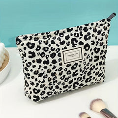 Leopard Print Makeup Bag Zipper Cosmetic Pouch Travel Toiletry Organizer