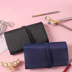 Roll Up Cosmetic Organizer Travel Portable Makeup Brush Organizer Bag Holder