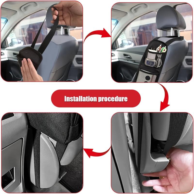 2PCS Car Seat Storage Hanging Bag Organizer Mesh Net Pocket