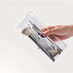 Snap Button Makeup Brush Holder Waterproof Organizer Pouch