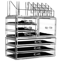 Clear Cosmetic Storage Organizer for Vanity Bathroom Counter or Dresser