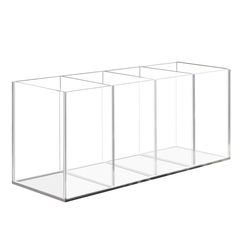 Acrylic Pencil Makeup Brush Holder 4 Compartments Storage
