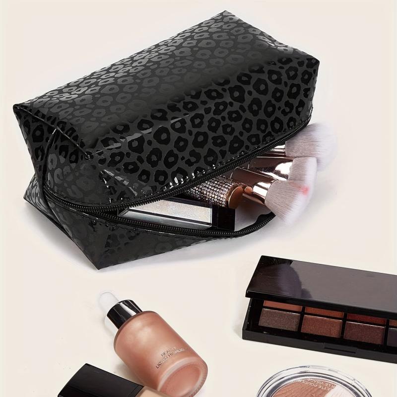 Leopard Print Makeup Bag for Travel and Organization