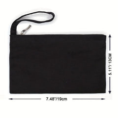 2pcs Cotton Canvas Zipper Cosmetic Bag Makeup Organizer 13x19cm