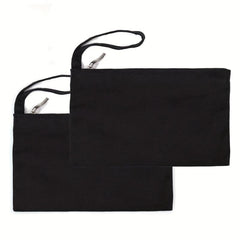 2pcs Cotton Canvas Zipper Cosmetic Bag Makeup Organizer 13x19cm
