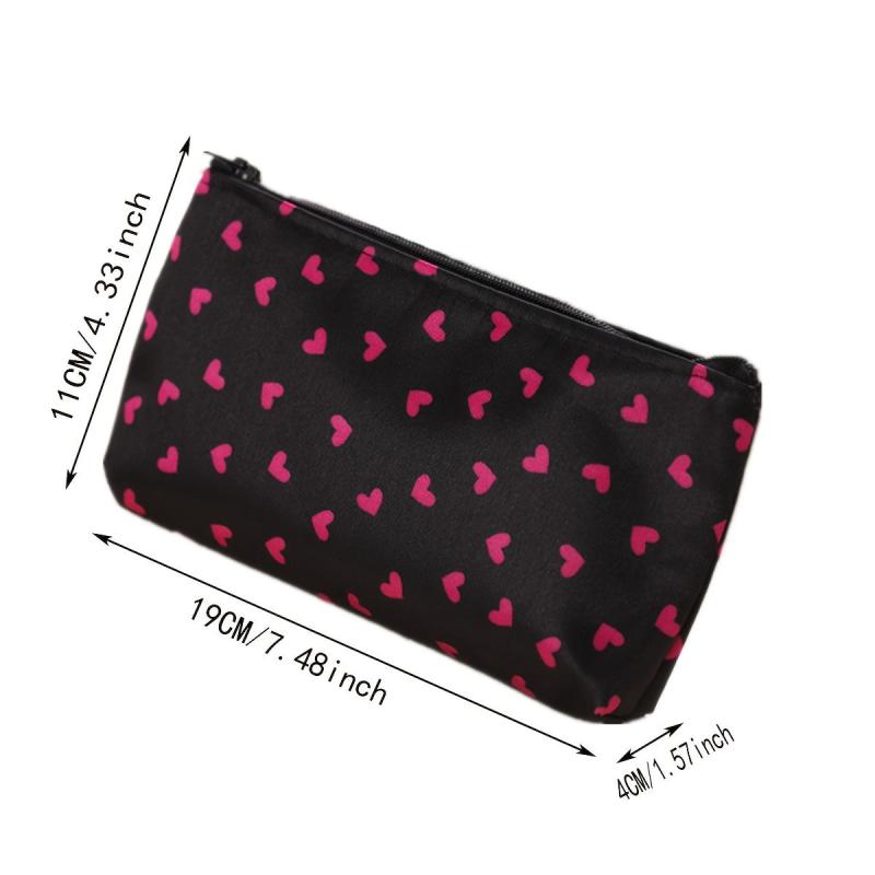 Heart Pattern Makeup Bag & Style Portable Travel Cosmetic Bag