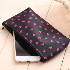 Heart Pattern Makeup Bag & Style Portable Travel Cosmetic Bag