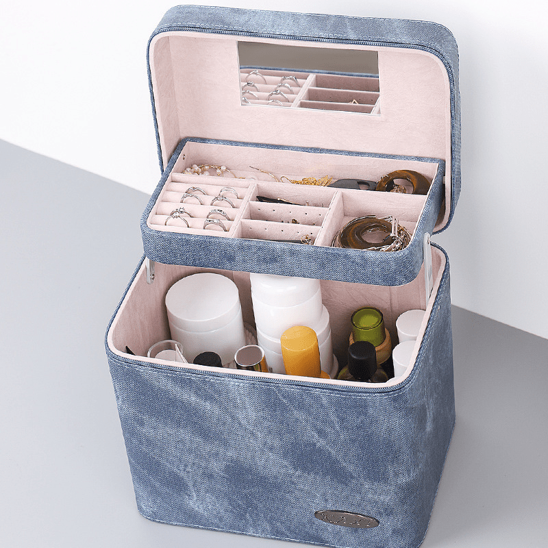 Women PU Travel Toiletry Bag Large Cosmetic Case Beauty Storage