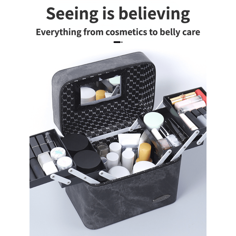 Women PU Travel Toiletry Bag Large Cosmetic Case Beauty Storage
