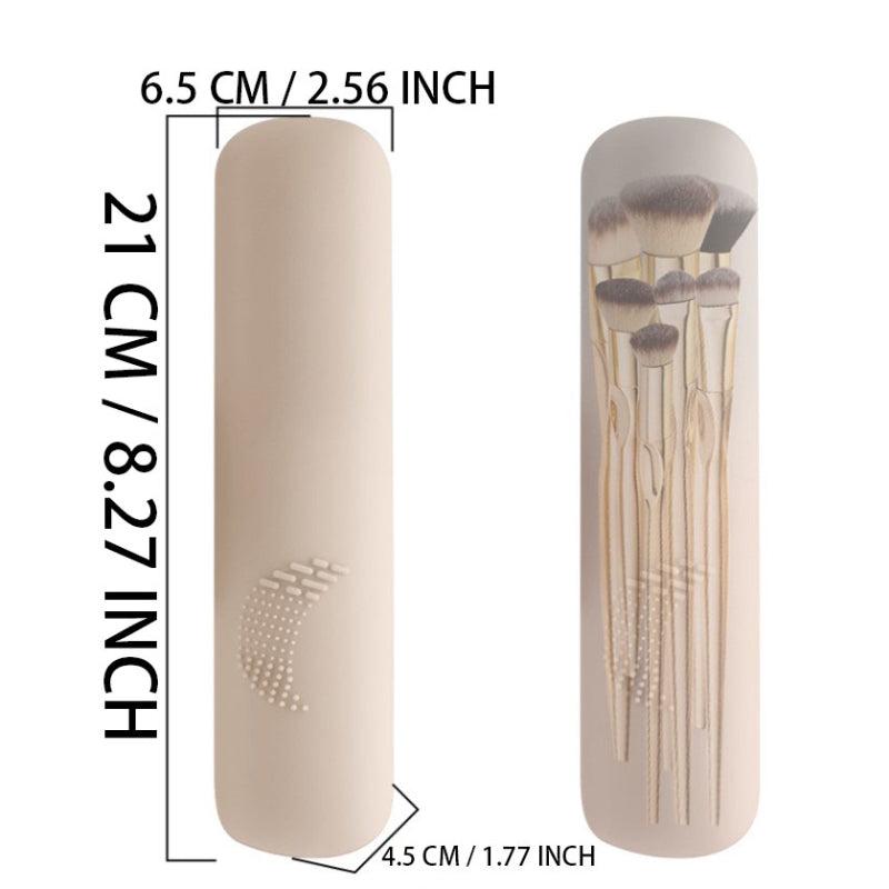 Travel Makeup Brush Holder Anti-Fall Out Silicone Portable Cosmetic Brush Pouch