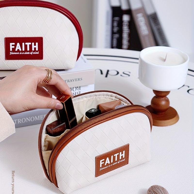 Portable PU Leather Makeup Bag Waterproof Toiletries Organizer