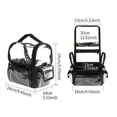 Clear Waterproof Makeup Brush Holder Bag with Dividers