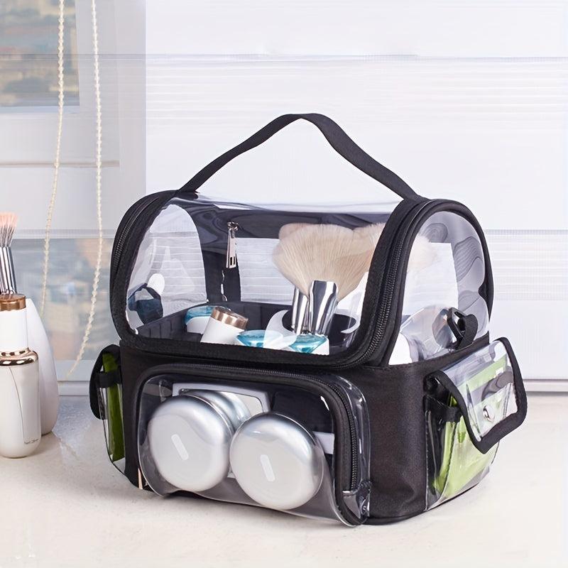 Clear Waterproof Makeup Brush Holder Bag with Dividers