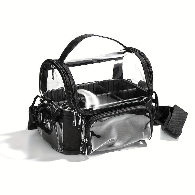 Clear Waterproof Makeup Brush Holder Bag with Dividers