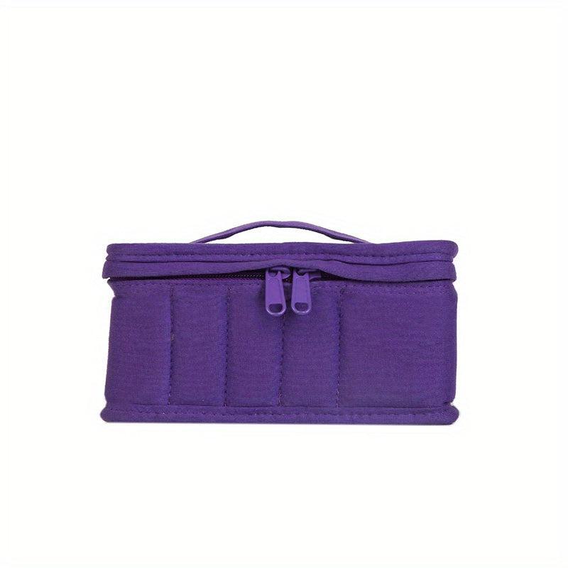 Essential Oil Organizer Case Holds 17 Bottles Double Zipper Portable Handle