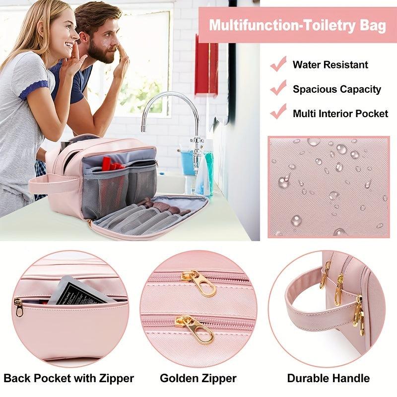 Women's Water Resistant Makeup Bag - PU Leather Cosmetic Bag