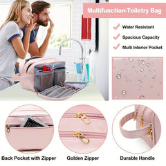 Women's Water Resistant Makeup Bag - PU Leather Cosmetic Bag