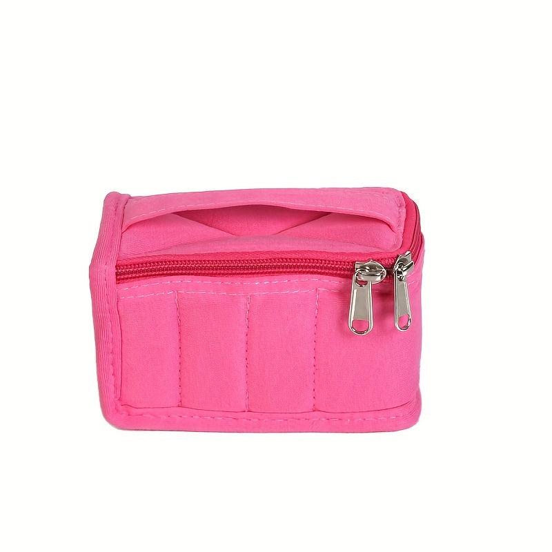 Portable 8 Grid Organizer Case Ethnic Style Zipper Cotton Material