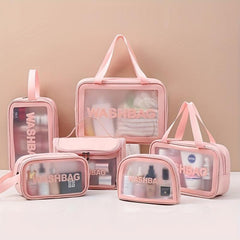 6pcs Waterproof Toiletry Bag Large Capacity Makeup Organizer