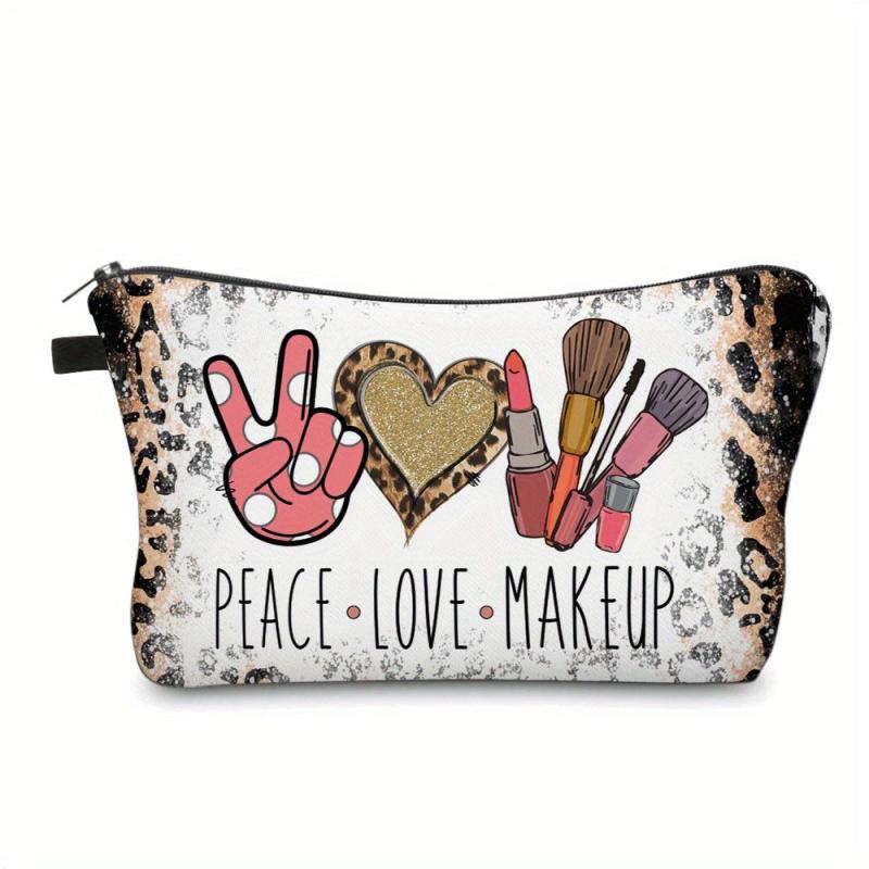 Waterproof Leopard Makeup Bag for Women Travel Toiletry Storage