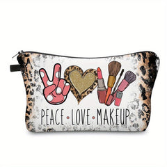 Waterproof Leopard Makeup Bag for Women Travel Toiletry Storage