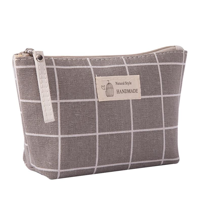 Canvas Makeup Bag with Zipper for Travel and Daily Use