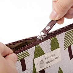 Canvas Makeup Bag with Zipper for Travel and Daily Use
