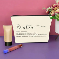 Braver Than You Think Makeup Bag for Sisters - Inspirational Gift