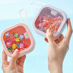 Portable Travel Qtip Holder Hair Accessory Box Pink