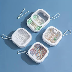 Portable Travel Qtip Holder Hair Accessory Box Pink