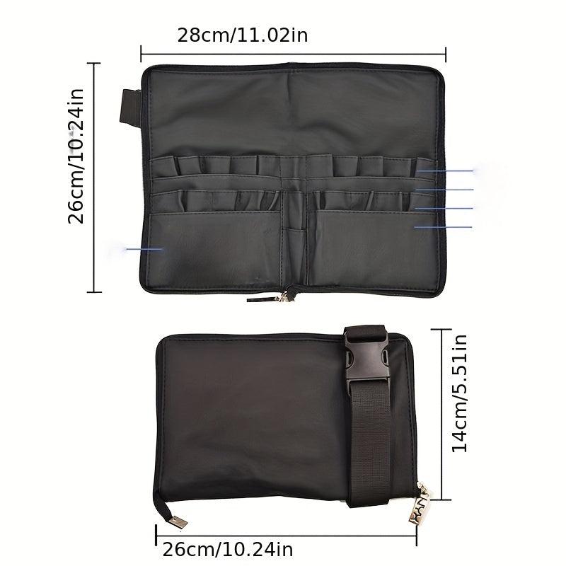 25 Pocket Makeup Brush Belt PU Leather Organizer Strap Holder