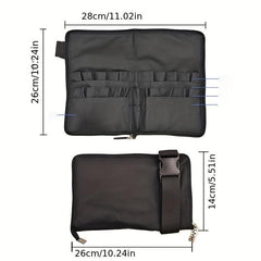 25 Pocket Makeup Brush Belt PU Leather Organizer Strap Holder