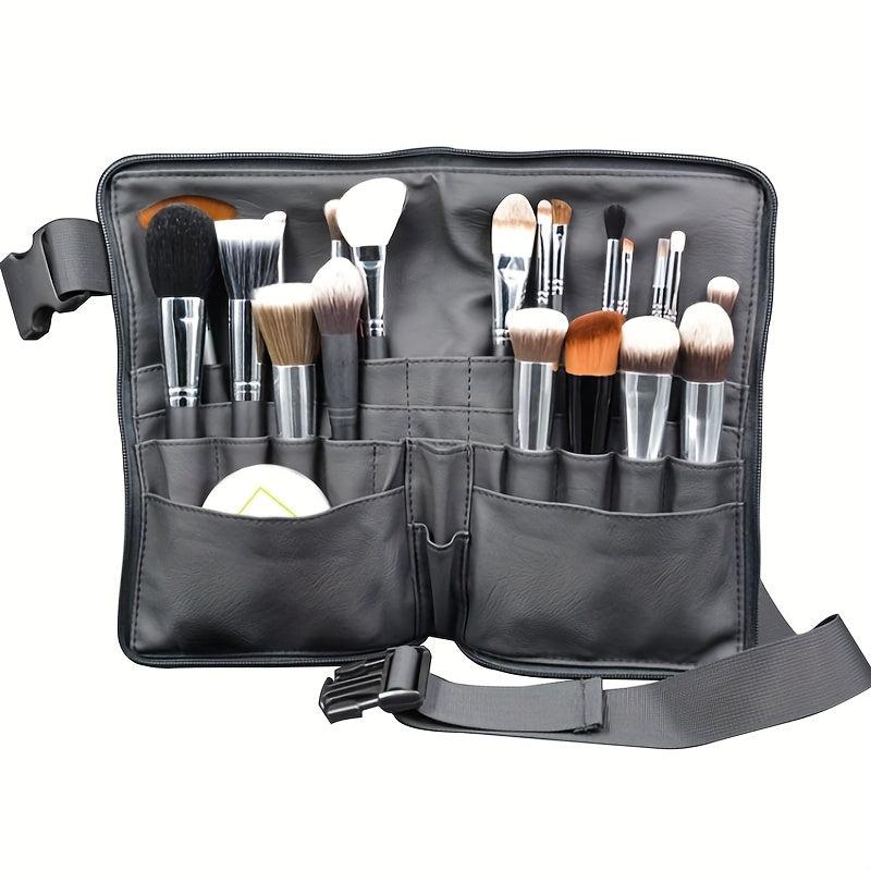 25 Pocket Makeup Brush Belt PU Leather Organizer Strap Holder