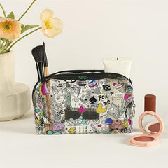 Cartoon Pattern PVC Makeup Bag Toiletry Bag Adorable Roomy Cosmetic Purse